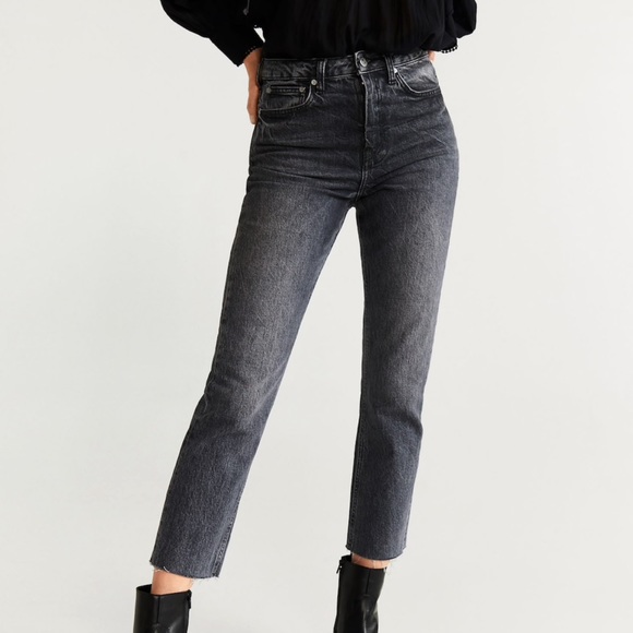 straight fit cropped jeans mango